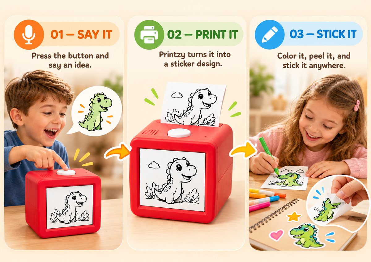 Printzy™ Voice-to-Sticker AI Printer